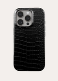 Black Crocodile Print phone case