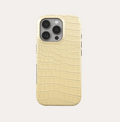 cream yellow crocodile phone case