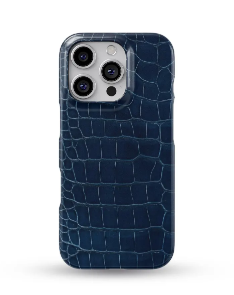 Navy blue crocodile phone case