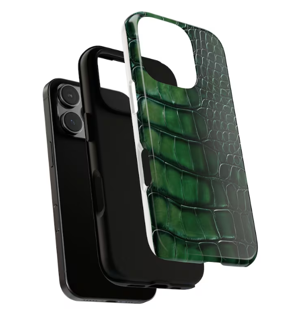 green crocodile phone case