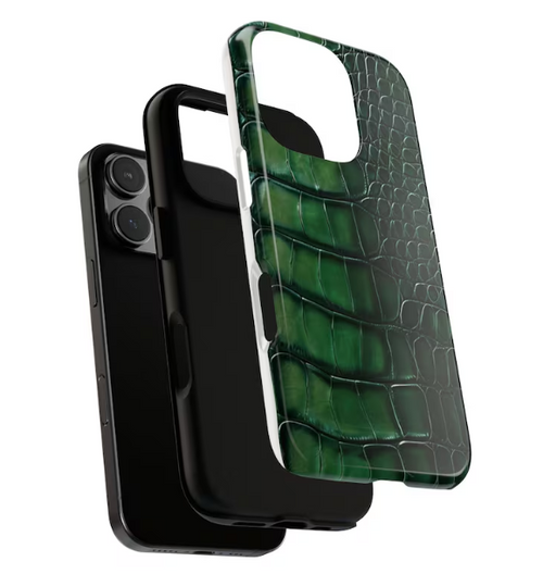green crocodile phone case